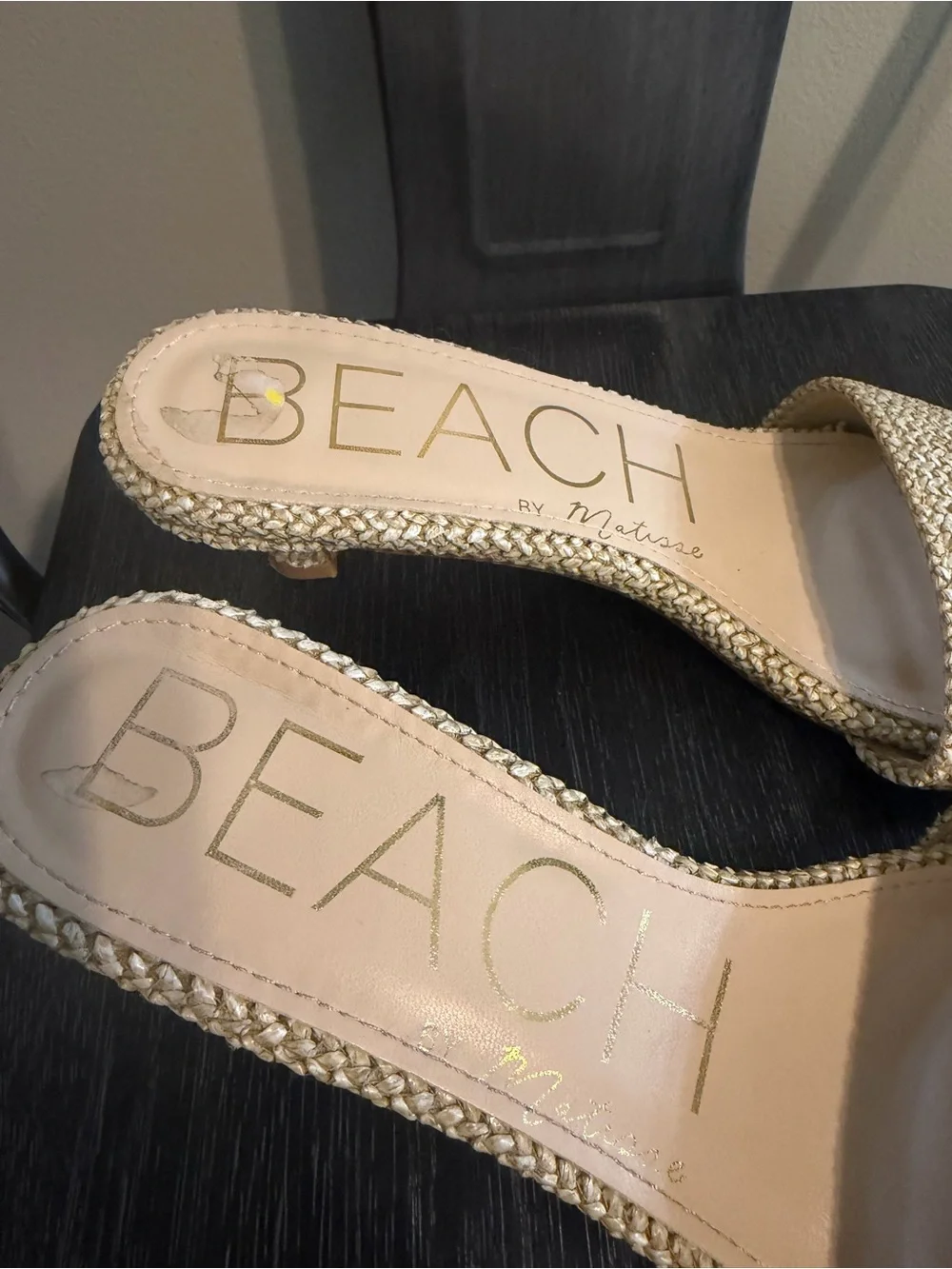 Beach by Matisse Capricorn Raffia Kitten Heel Slides Size 9